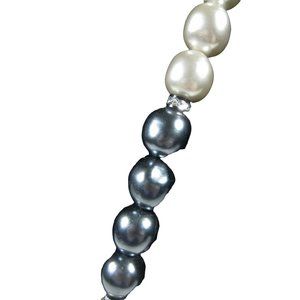 Pauline Rader Signed Necklace Jewelry Womens 33 In Opera Faux Pearl Runway Gray